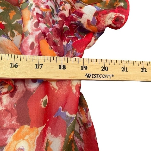 Xara by Georgetown Pullover-Puffy Sleeves-Sheer-Lined-.Size Large - Picture 8 of 9